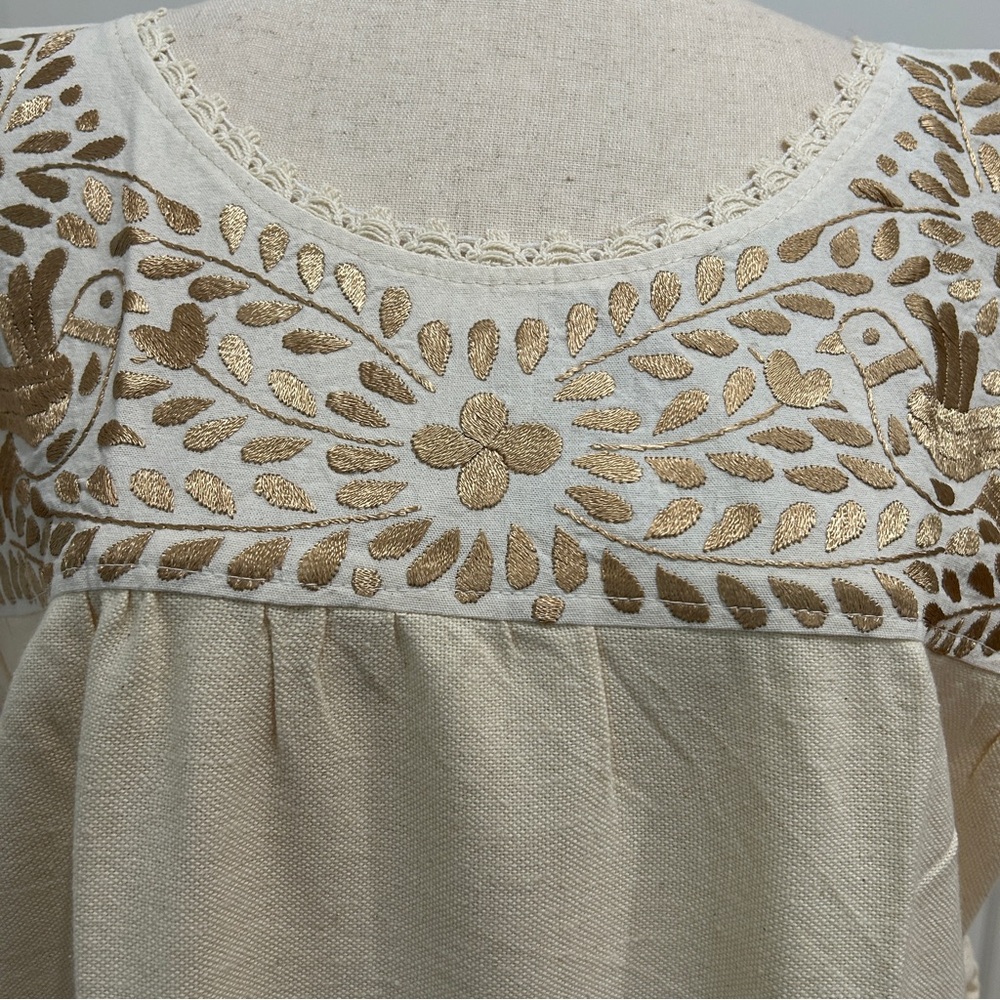 Paloma Embroidered Mexican Dress Is Made In Oaxaca - Picture 3 of 8